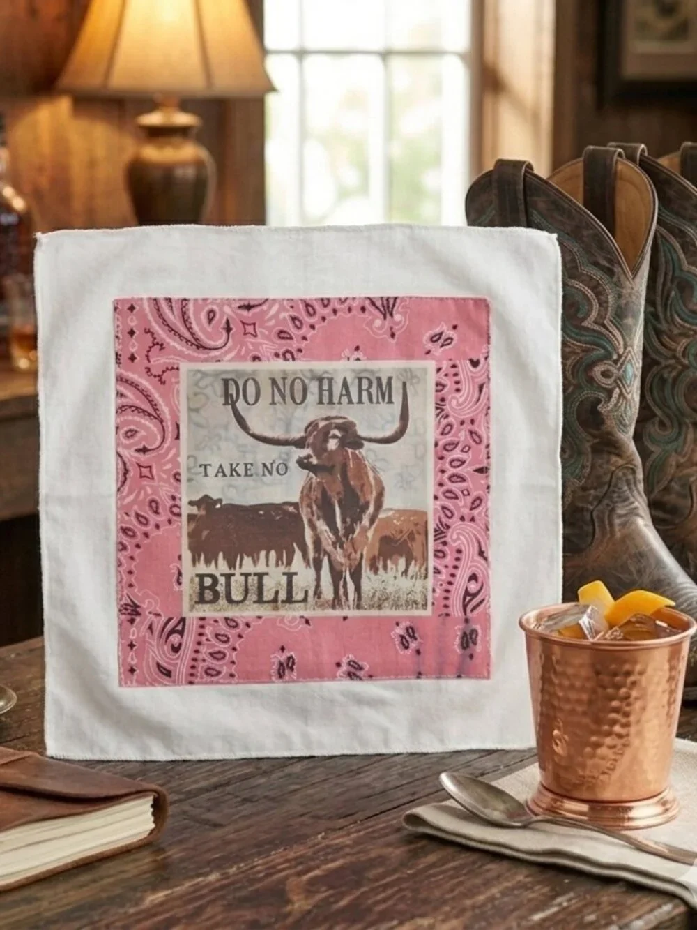 Handcrafted Up-Cycled Bandana Take No Bull
